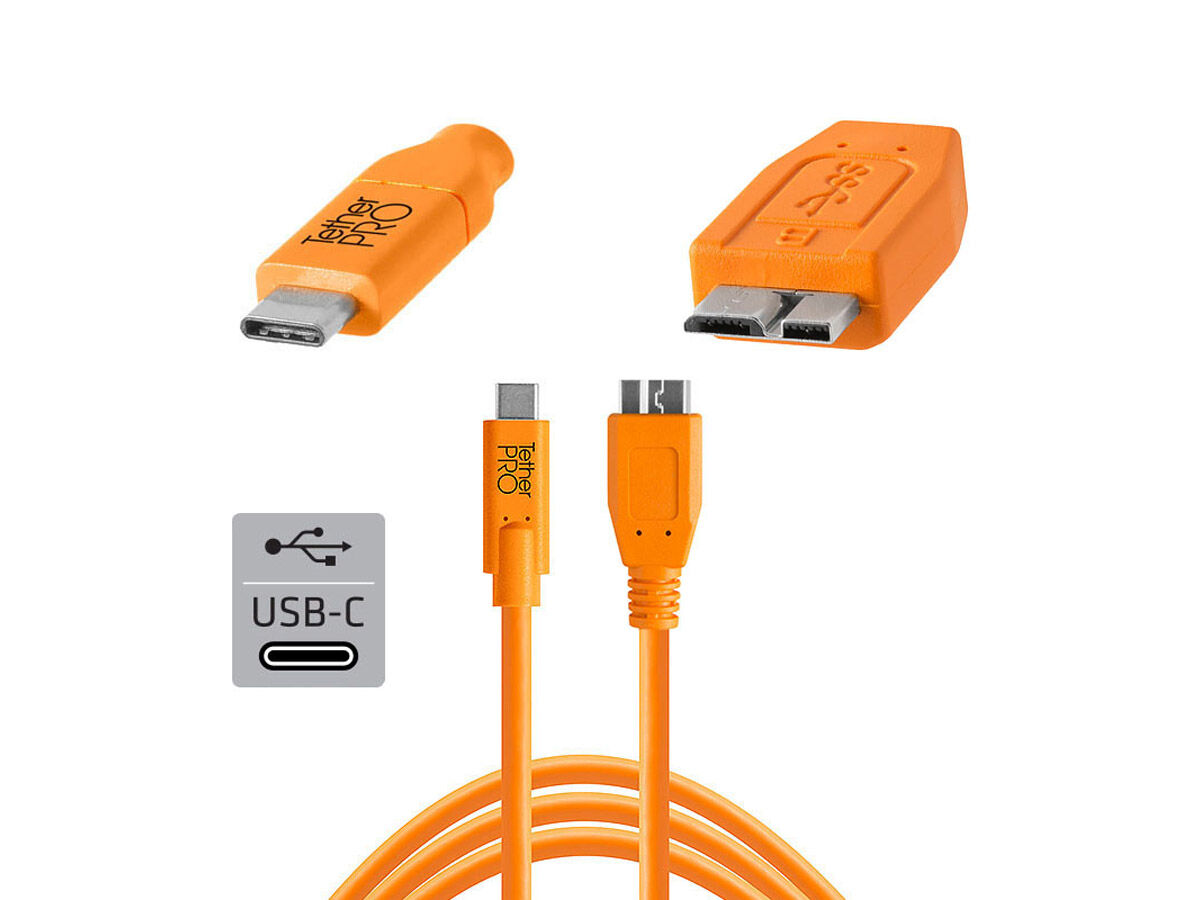 Tether Tools TetherPro Cable USB-C For 3.0 Micro-B 4,6m Orange ...